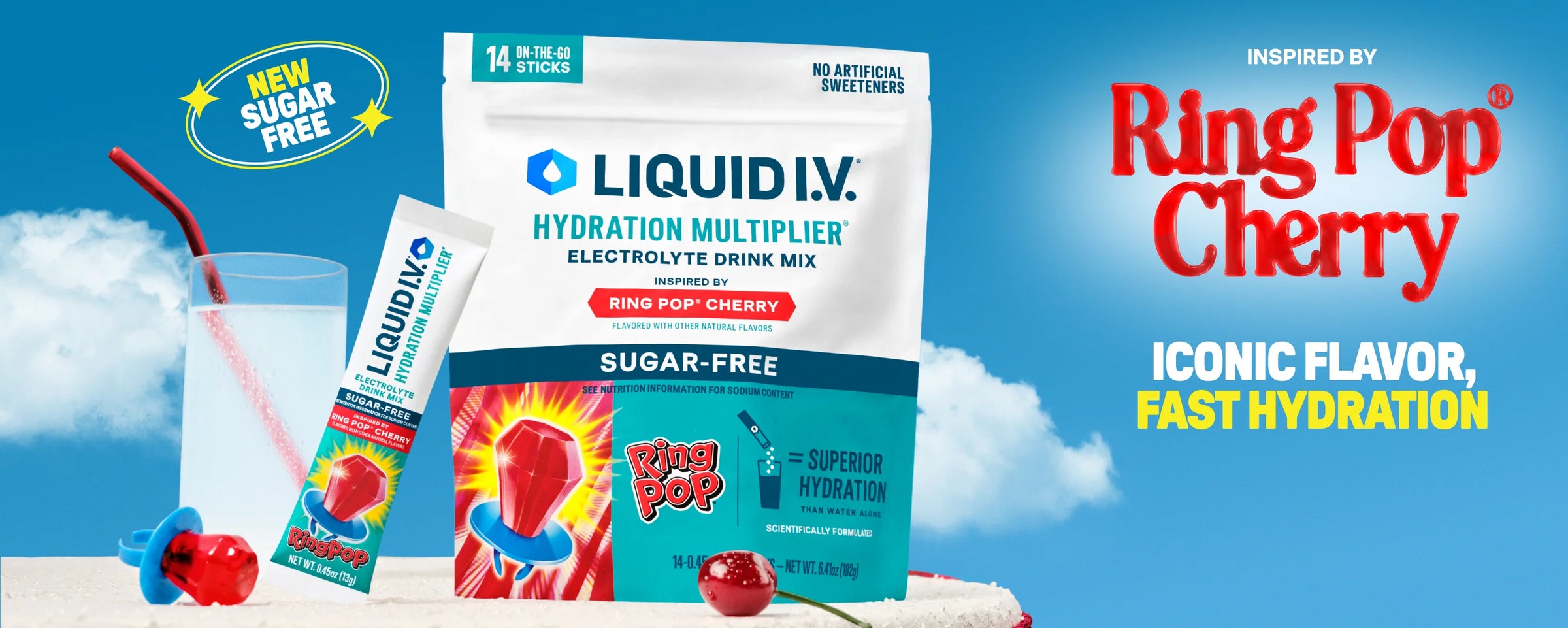 Ring Pop® Cherry Hydration Multiplier® Sugar-Free - Simple Sip